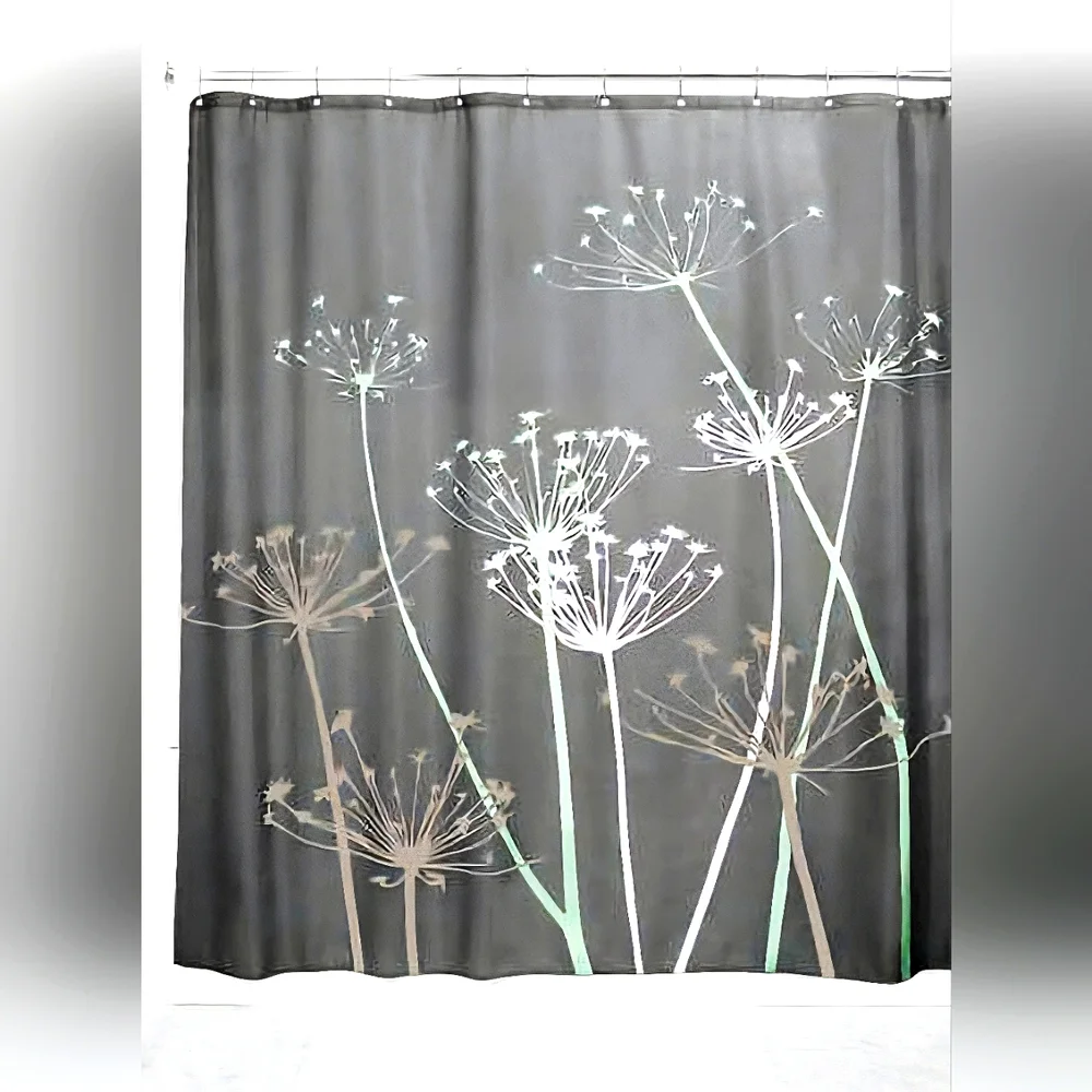 NWT IDesign Thistle Fabric Shower Curtain  (72